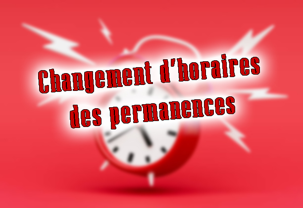 Changement d'horaires des permanences